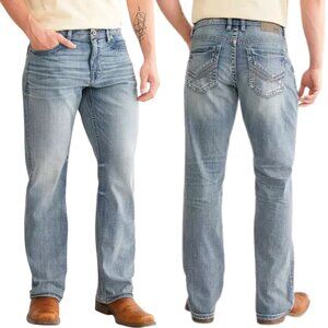 BKE Tyler Stretch Denim Jean Men's 40x32 Insley Blue Straight Leg Relaxed Buckle